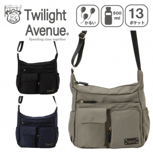 ショルダーバッグ 4G64 [TWILIGHT AVENUE トワイライトアベニュー] 多機能 大容量 ポケット充実 外出 シンプル レディース 00グレー