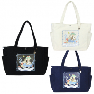 トートバッグ 0644 [PETER RABBIT(TM) ピータ―ラビット(TM)] キャンパス トート 肩掛け A4サイズ対応 レディース チャーム付き 00ブラック