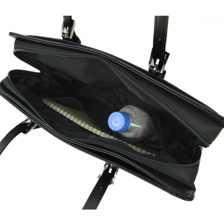 多機能 A4 肩掛け リクルートバッグ | 合皮 自立 軽量 就職 通勤 就職活動 就活 面接 営業 持ち手調整 レディース ビジネスバッグ 黒 ブラック 0455