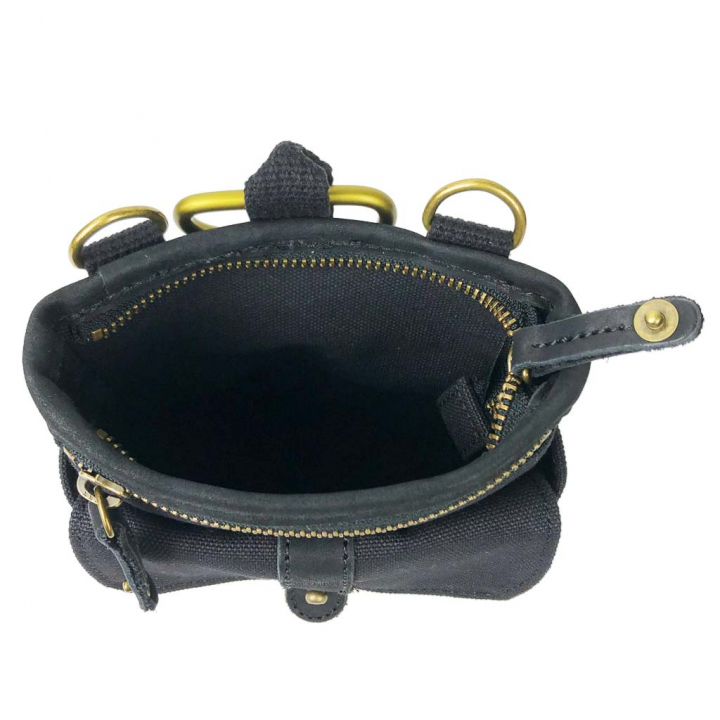 帆布工房 KURASHIKI シリーズ｜3way ショルダーバッグ 倉敷産帆布使用 ベルトポーチ スマホポーチ ウエストポーチ ベルト通し メンズ レディース 男女兼用 日本製 帆布 本革 ブラック 3J27