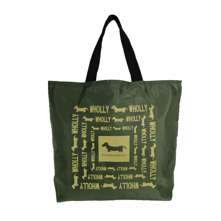 WHOLLY | リバーシブル トートバッグ | A4対応 緑系×青系 カーキ 3L08