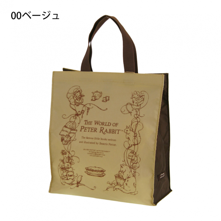 スクエアトートバッグ (S) 0646 [PETER RABBIT(TM) ピーターラビット(TM)] 軽量 B5 買い物 底板付き スクエア型 サブバッグ お稽古 うさぎ