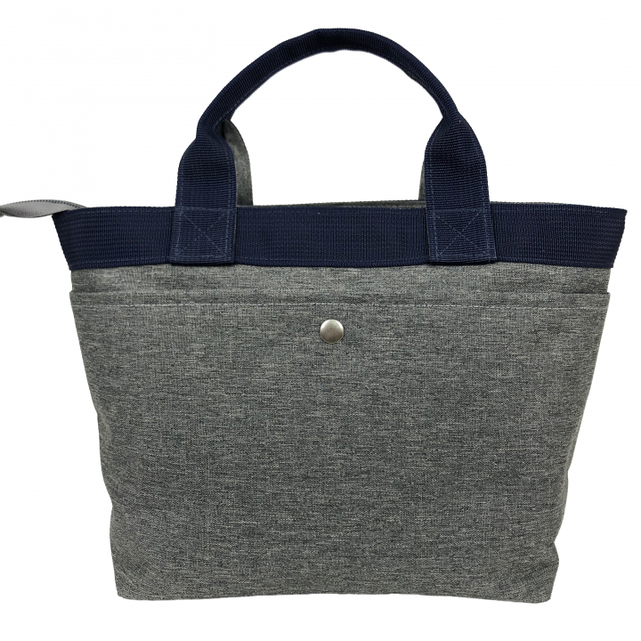 スリーポケット ランチバッグ [PETER RABBIT(TM) ピータ―ラビット(TM)] 多収納 トートバッグ  バイカラー ウサギ柄 小花柄 ガーデン 舟型トート サブバッグ ファスナー付トート お弁当かばん レディース グレー0652