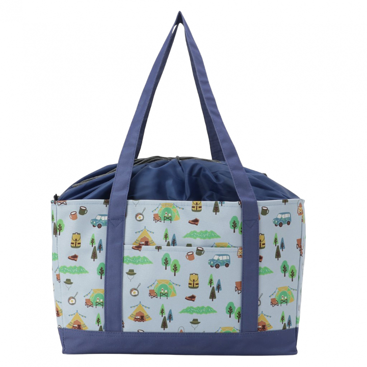 保温 保冷 レジかごバッグ 4WJ4 [mama fiore マーマフィオーレ] Picoteeシリーズ ピコティ 保温保冷 OUTDOOR 大容量 レジカゴバッグ トートバッグ キャンプ レディース ブルー