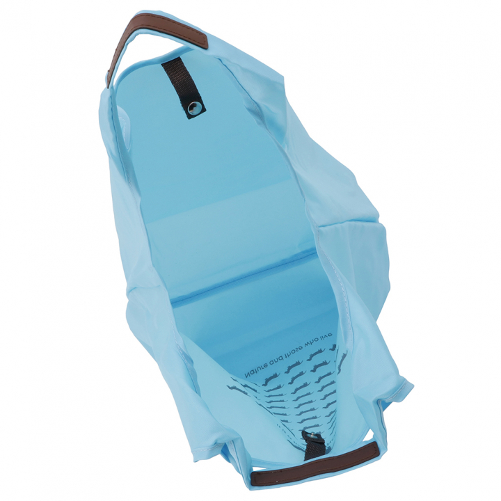 WHOLLY | コンパクト収納 マルシェバッグ | ベーシックサイズ 水色 ブルー 3L01
