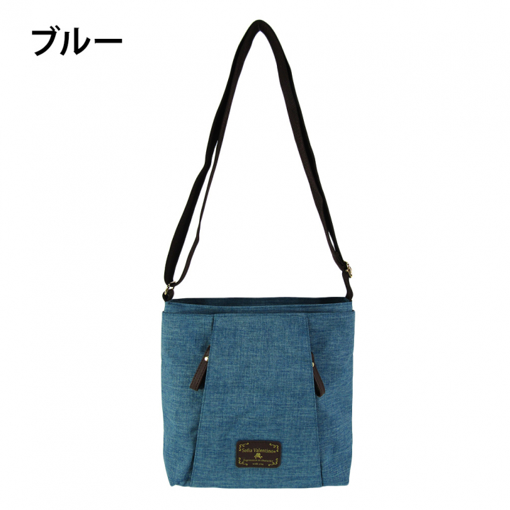 [Sofia Valentino ソフィアバレンチノ] 縦ファスナー ポケット付 軽量  ショルダーバッグ | レディース サコッシュ 多機能 ななめ掛け 赤系 ピンク 4902