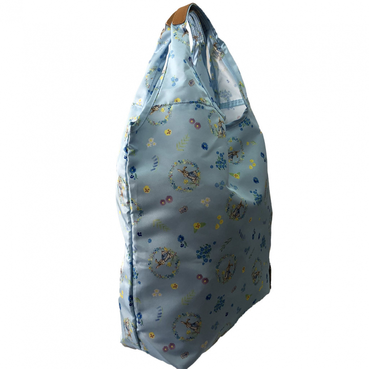 軽量 コンパクト収納エコバッグ (L) 0618 [PETER RABBIT(TM) ピーターラビット(TM)] くり手 ポリエステル うさぎ マルシェバッグ 00ブルー