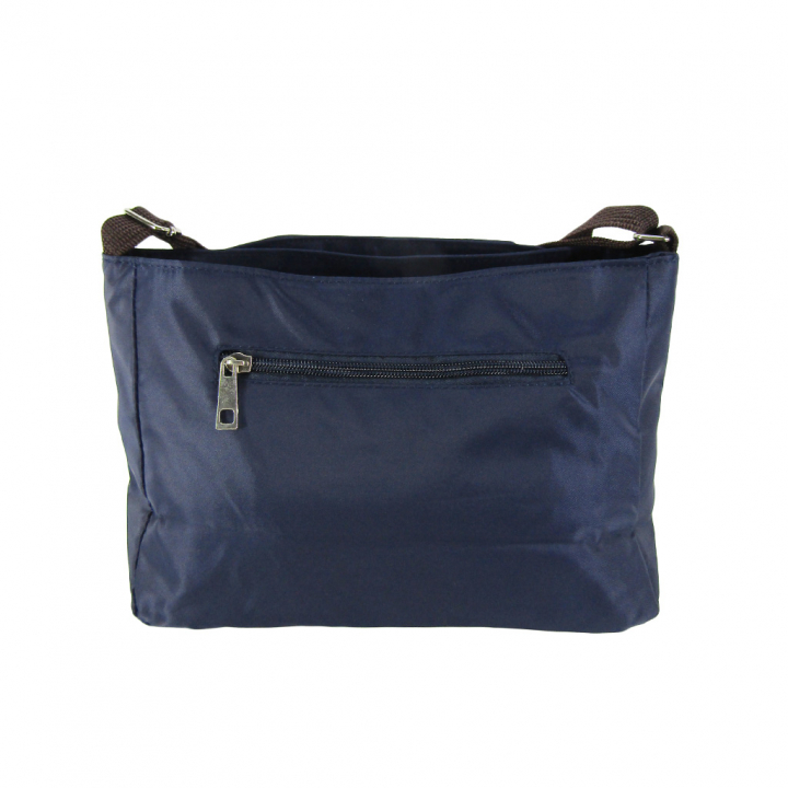 [Sofia Valentino ソフィアバレンチノ] 縦ファスナー ポケット付 横型ショルダーバッグ | レディース 多機能 ななめ掛け ネイビー 4875