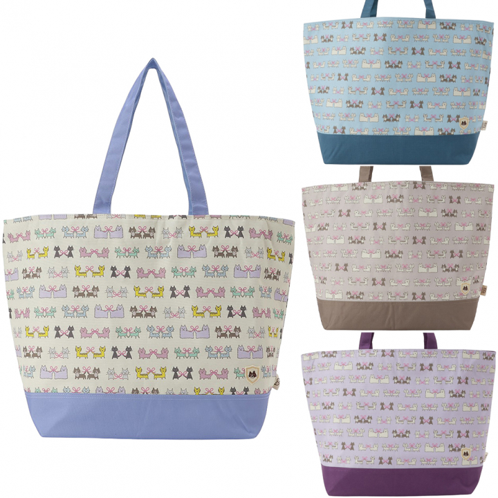 保冷バッグ トートバッグ 4WG7 [mama fiore マーマフィオーレ] Picoteeシリーズ ピコティ 保温保冷 ネコドット 大容量 レジャー キャンプ レディース パープル