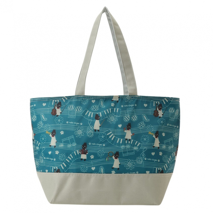 保冷バッグ トートバッグ 5M38 [ネコ人間 nekoningen ねこにんげん] 保温保冷 買い物 レジャー ネコ かわいい レディース グリーン