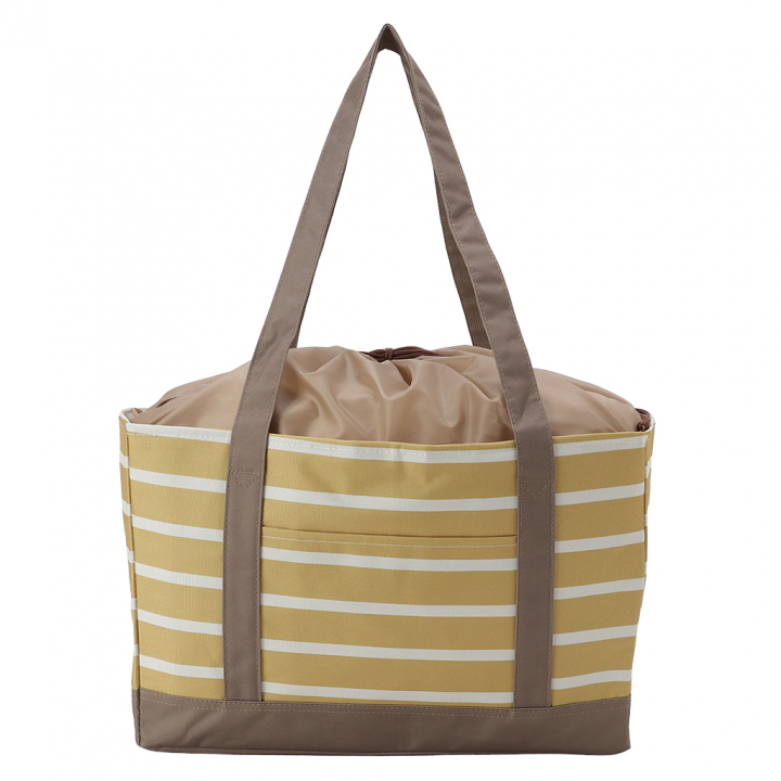 保温 保冷 レジかごバッグ 4WH4 [mama fiore マーマフィオーレ] Picoteeシリーズ ピコティ 保温保冷 マリンボーダー コンパクトレジカゴバッグ トートバッグ レディース イエロー