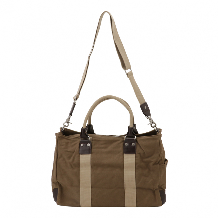 帆布工房 TRIPLINEシリーズ | ボストンバッグ (S) 帆布 キャンバス 本革 旅行カバン 旅行バッグ トラベルバッグ メンズ レディース ミニ ビンテージ A4対応 多機能 カーキ 3X82