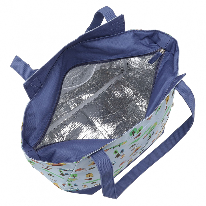 保冷バッグ トートバッグ 4WJ3 [mama fiore マーマフィオーレ] Picoteeシリーズ ピコティ 保温保冷 OUTDOOR柄 大容量 レジャー キャンプ レディース ブルー