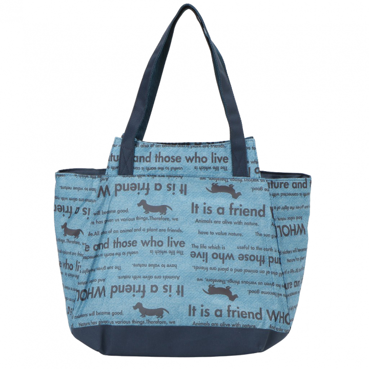 バルーン 保冷バッグ トートバッグ 3L41 [WHOLLY ウォーリー] 保温保冷 大容量 BIGサイズ 買い物 レジャー イヌ レディース ブルー