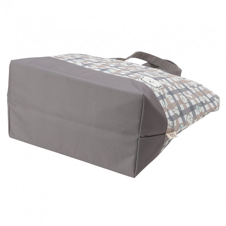 保冷バッグ トートバッグ 4WH7 [mama fiore マーマフィオーレ] Picoteeシリーズ ピコティ 保温保冷 もふもふ 犬 チェック柄 大容量 レジャー レディース ブラウン