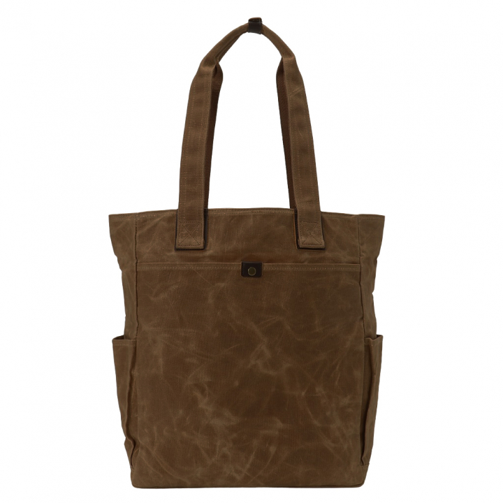 帆布工房 HUSKYII シリーズ 全３色 | A4対応 帆布トートバッグ パラフィン加工 撥水 天然素材 帆布 キャンバス 底板付き 旅行 通学 習い事 男女兼用 丈夫 茶 ブラウン 3X28