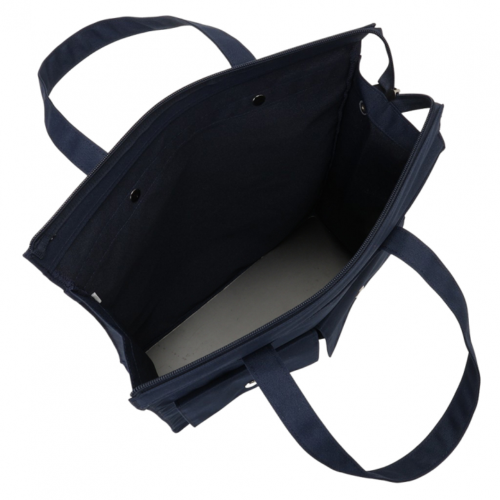 [A.O.T エーオーティー]  多機能 A4 対応トートバッグ 大容量 軽量 書類かばん 縦型 底板付き 撥水加工 男女兼用 ハンドバッグ ネイビー 3420