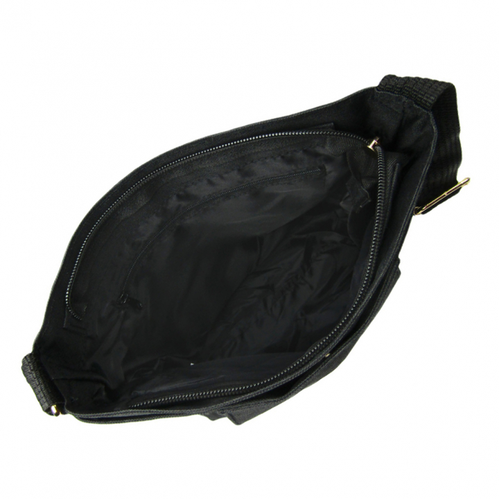 [Sofia Valentino ソフィアバレンチノ] 縦ファスナー ポケット付 軽量  ショルダーバッグ | レディース サコッシュ 多機能 ななめ掛け 黒 ブラック 4902