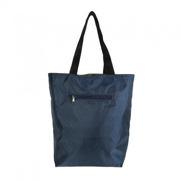 WHOLLY | リバーシブル タテ型トートバッグ | A4対応 紺×グレー系 ネイビー 3L09