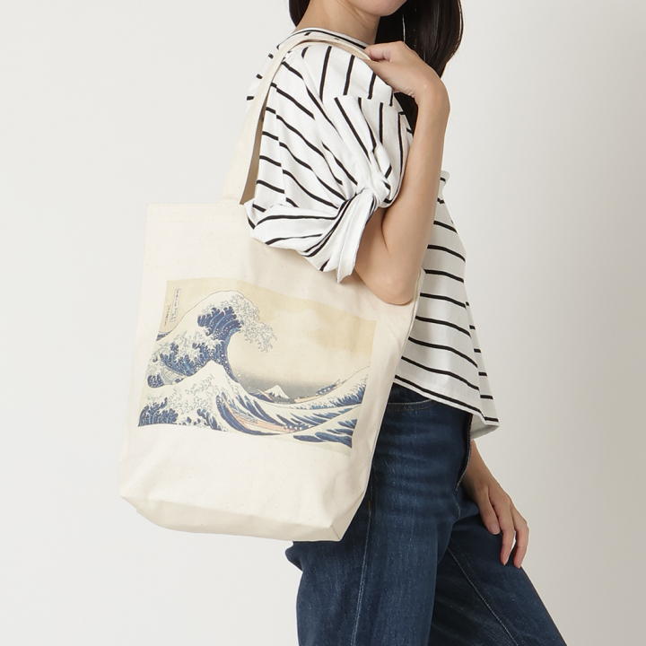 トートバッグ 9084 [Palette Pop パレットポップ] 浮世絵 錦絵 和風 名画 葛飾北斎 歌川広重 東洲斎写楽 一楽亭栄水 喜多川歌麿 楊洲周延 A4 帆布 男女兼用 メンズ レディース エコバッグ 買い物バッグ A 富嶽三十六景 神奈川沖浪裏