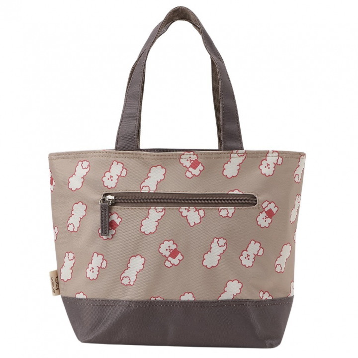  [mama fiore マーマフィオーレ] Picoteeシリーズ ピコティ 保温保冷 ランチバッグ 保冷バッグ | おしゃれ 可愛い サブバッグ 軽量 レディース キッズ 弁当袋 ミニ トートバッグ 4L 便利 モフモフ犬のモフィコ／ベージュ