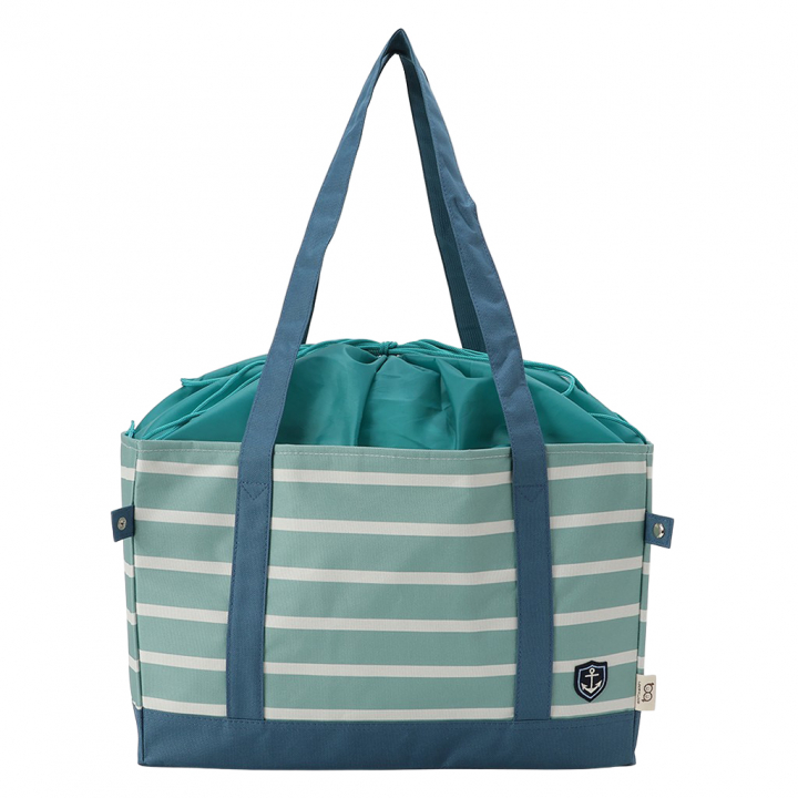 保温 保冷 レジかごバッグ 4WH4 [mama fiore マーマフィオーレ] Picoteeシリーズ ピコティ 保温保冷 マリンボーダー コンパクトレジカゴバッグ トートバッグ レディース グリーン