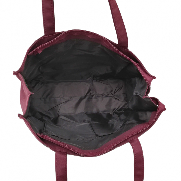 [nekoningen ネコ人間] 猫好き必見♪ 横型 手提げバッグ | かわいい 猫柄 軽量 手提げ トートバッグ A4対応 赤系 ダークレッド 4M35