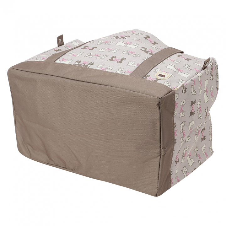 レジかごバッグ 4WG9 [mama fiore マーマフィオーレ] Picoteeシリーズ ピコティ 保温保冷 ねこ柄 ネコ柄 コンパクトレジカゴバッグ トートバッグ 買物 レディース ベージュ