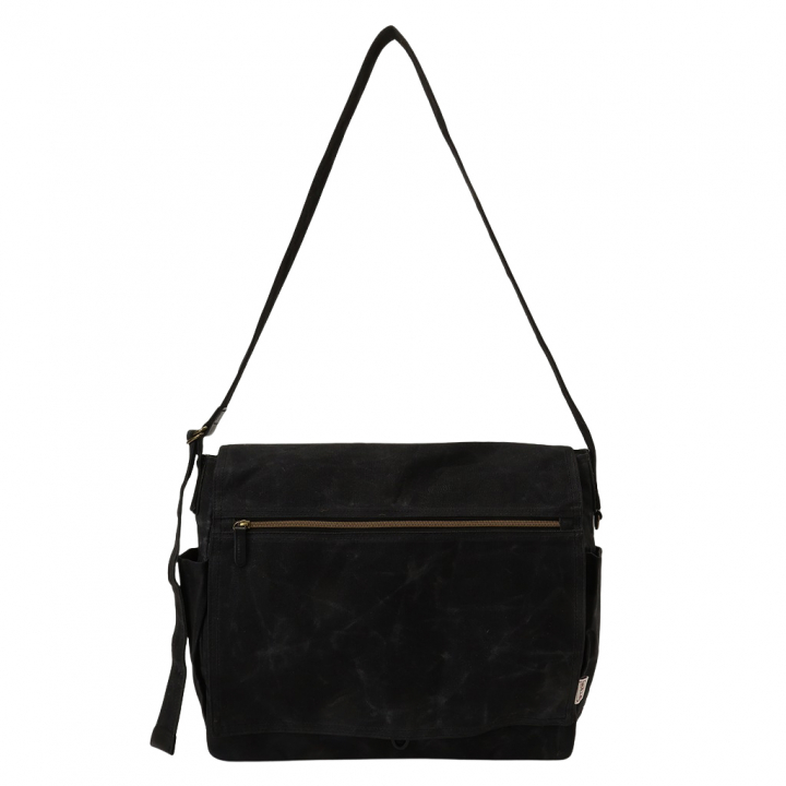 帆布工房 HUSKYII  シリーズ 全３色 | B4対応 帆布ショルダーバッグ パラフィン加工 撥水 天然素材 帆布 キャンバス 旅行 通学 男女兼用 タブレット 黒 ブラック 3X27