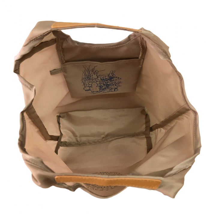 軽量 コンパクト収納エコバッグ (S) 0613 [PETER RABBIT(TM) ピーターラビット(TM)] くり手 ポリエステル うさぎ マルシェバッグ 04ベージュ