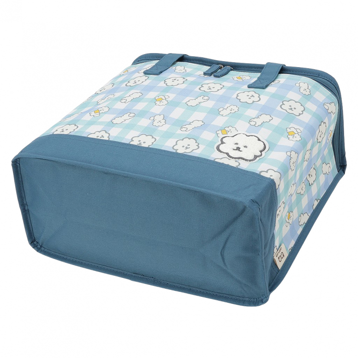  [mama fiore マーマフィオーレ] Picoteeシリーズ ピコティ BOX型 保温 保冷 トートバッグ 4WH6 保冷バッグ ボックス型 もふもふ 犬 チェック柄 かわいい レジャー レディース グリーン