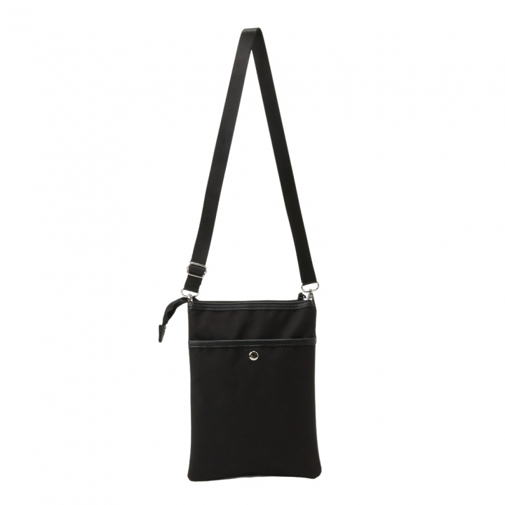 [CUBIC CORE キュービックコア]  サコッシュ ショルダーバッグ スマホショルダー スマホポーチ お財布ショルダー シンプル 薄マチ 収納力 黒 ブラック 1E30