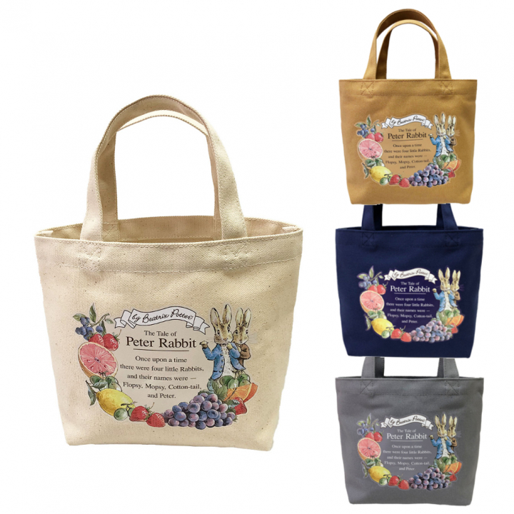 ハンドバッグ 0604 [PETER RABBIT(TM) ピータ―ラビット(TM)] 日本製 帆布 ミニトート ランチバッグ お弁当サイズ レディース 00ネイビー