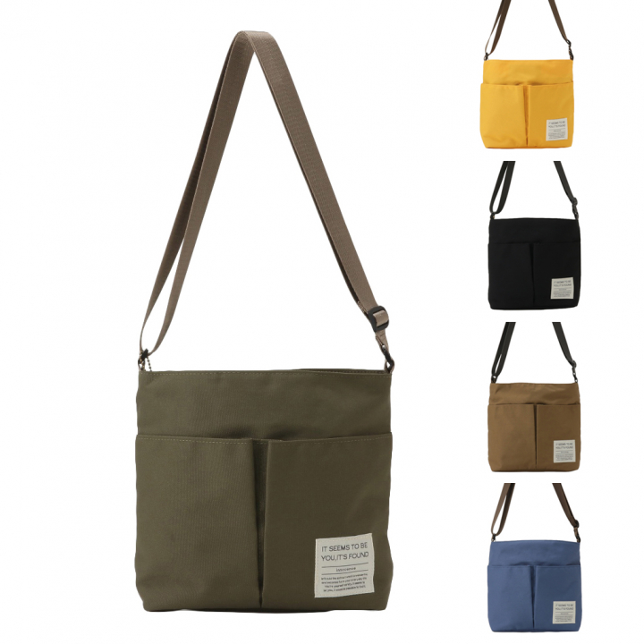 [ONE MILEシリーズ] ポーチ付き♪ 縦型 ショルダーバッグ | 軽量 ポケット充実 ファスナー開閉 男女兼用 シンプル 青 ブルー 4X48