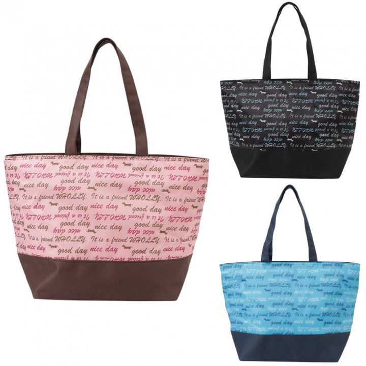 保冷バッグ トートバッグ 3L23 [WHOLLY ウォーリー] 保温保冷 買い物 レジャー イヌ かわいい レディース ブラック