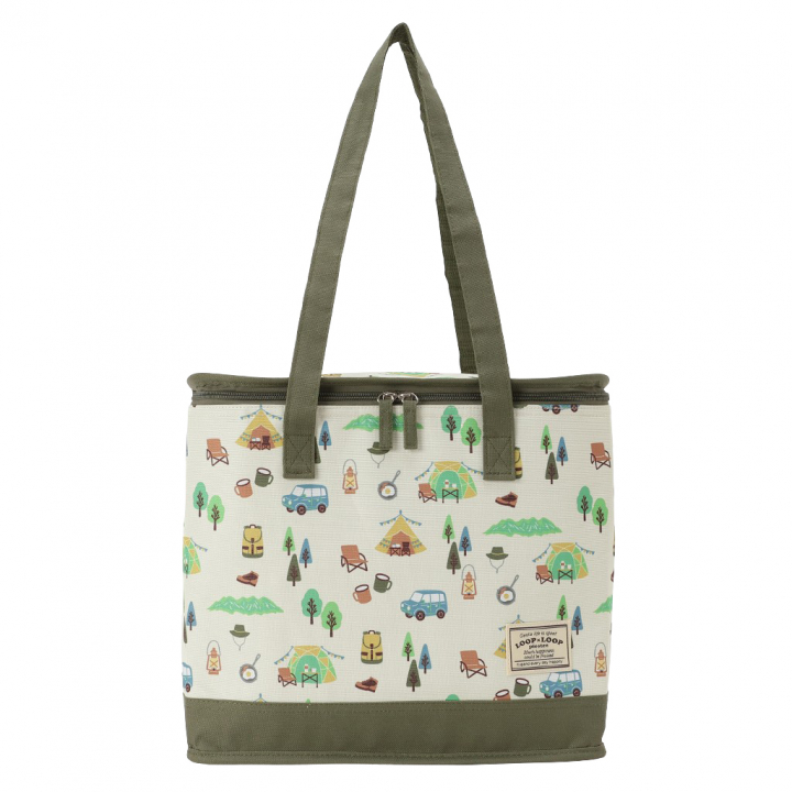  [mama fiore マーマフィオーレ] Picoteeシリーズ ピコティ BOX型 保温 保冷 トートバッグ 4WJ1 保冷バッグ ボックス型 OUTDOOR柄 レジャー キャンプ 買物 レディース カーキ