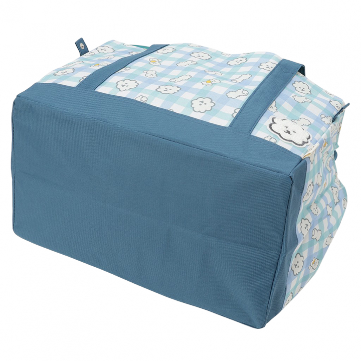 保温保冷 レジかごバッグ 4WH9 [mama fiore マーマフィオーレ] Picoteeシリーズ ピコティ 保温保冷 もふもふ犬 チェック レジカゴバッグ トートバッグ 買物 レディース グリーン