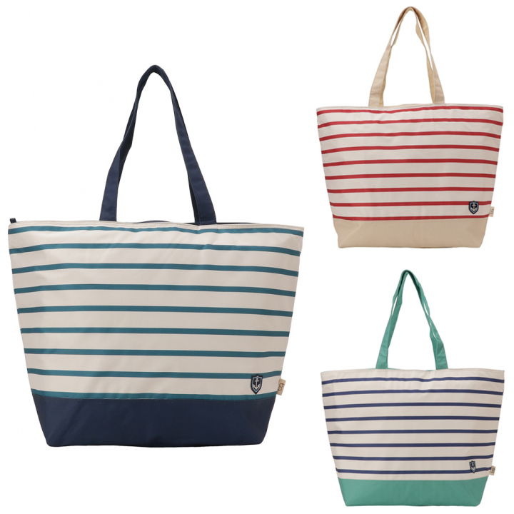 保冷バッグ トートバッグ 4X87 [mama fiore マーマフィオーレ] Picoteeシリーズ ピコティ 保温保冷 マリンボーダー おしゃれ レジャー レディース グリーン