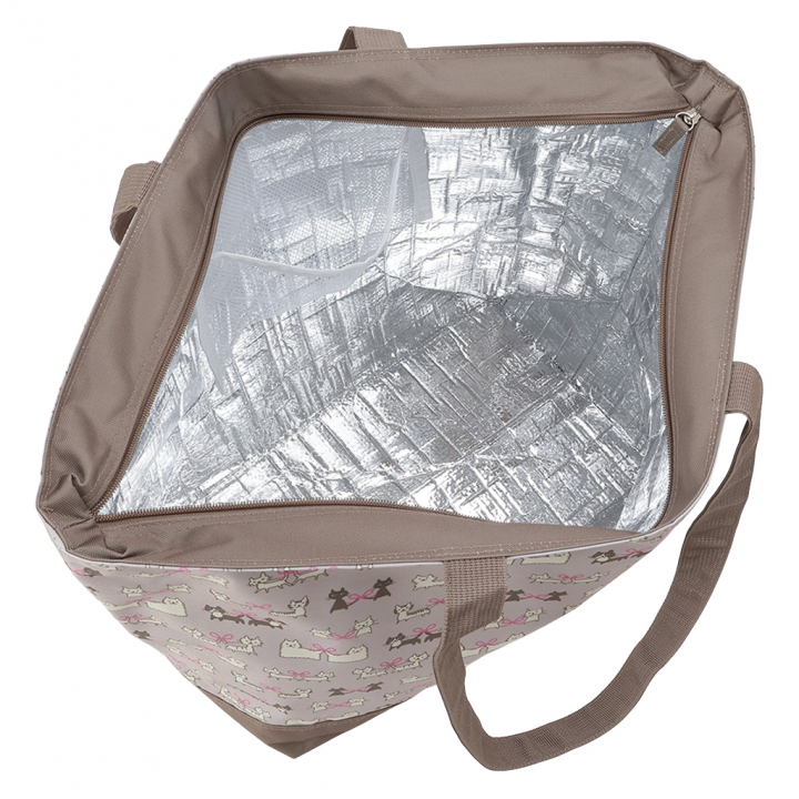 保冷バッグ トートバッグ 4WG7 [mama fiore マーマフィオーレ] Picoteeシリーズ ピコティ 保温保冷 ネコドット 大容量 レジャー キャンプ レディース ベージュ