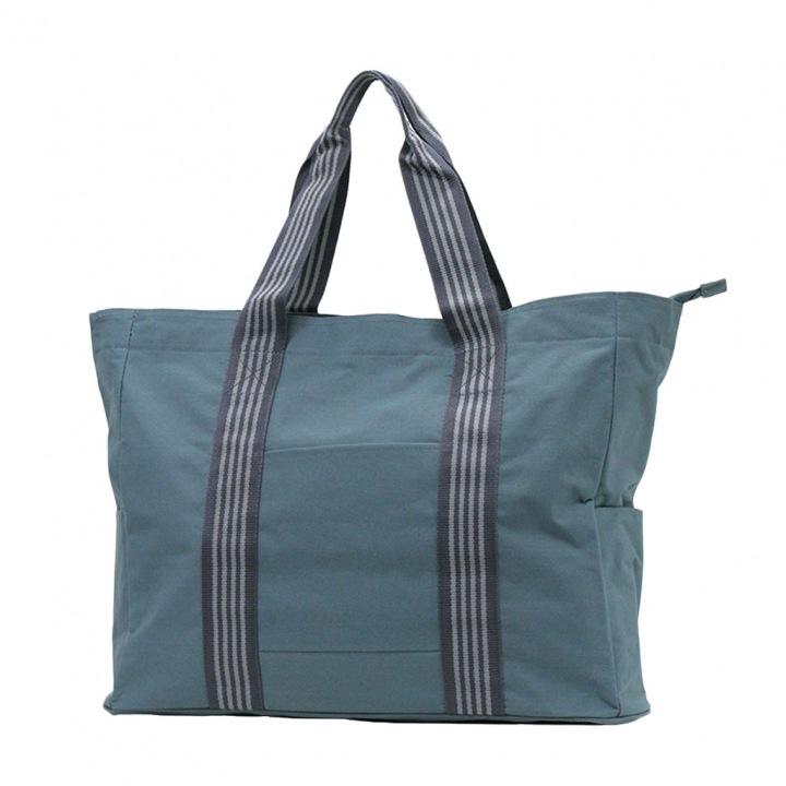 ファスナー付 ビッグ ラインベルト トートバッグ 全4色 |  A3 対応 肩掛け カジュアル 大きい お稽古 レッスンバッグ 軽量  男女兼用 マチ付き シンプル 灰 グレー 3W57