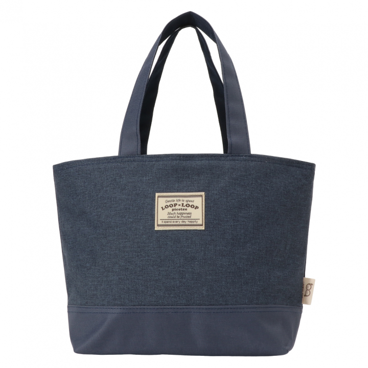  [mama fiore マーマフィオーレ] Picoteeシリーズ ピコティ 保温保冷 ランチバッグ 保冷バッグ | おしゃれ 可愛い サブバッグ 軽量 レディース メンズ 男女兼用 キッズ 弁当袋 ミニ トートバッグ 4L 便利 シンプル／ネイビー