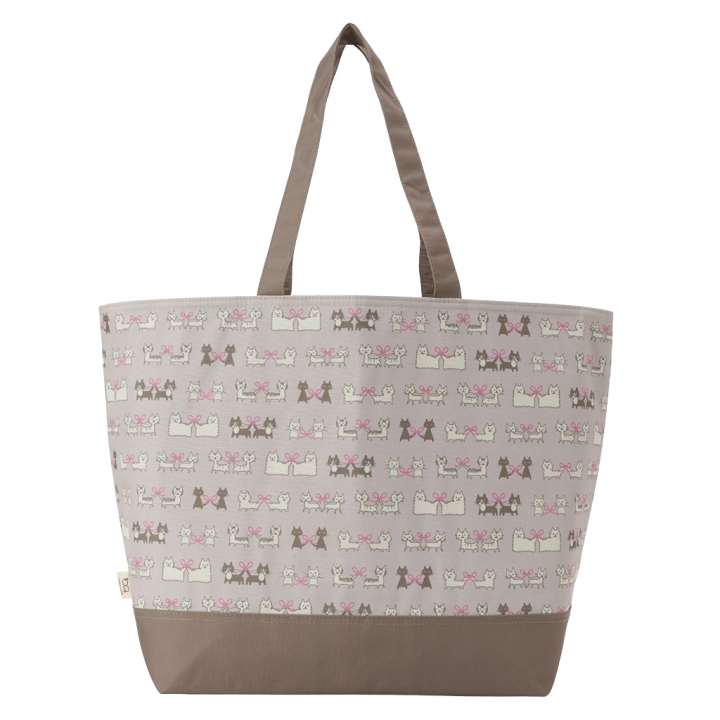 保冷バッグ トートバッグ 4WG7 [mama fiore マーマフィオーレ] Picoteeシリーズ ピコティ 保温保冷 ネコドット 大容量 レジャー キャンプ レディース ベージュ