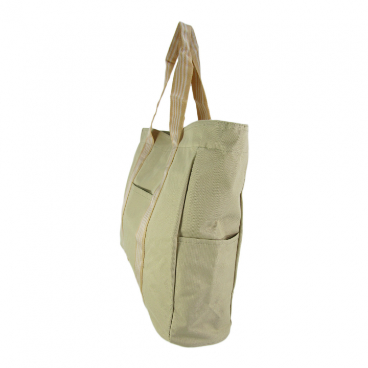 ファスナー付 ビッグ ラインベルト トートバッグ 全4色 |  A3 対応 肩掛け カジュアル 大きい お稽古 レッスンバッグ 軽量  男女兼用 マチ付き シンプル 薄茶 ベージュ 3W57