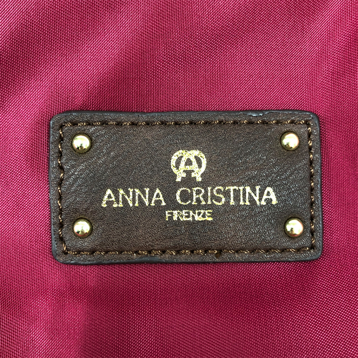 2WAY手提げ＆ショルダー 4A93 [ANNA CRISTINA アンナクリスティーナ] ハンドバッグ ポケット充実 01ダークレッド