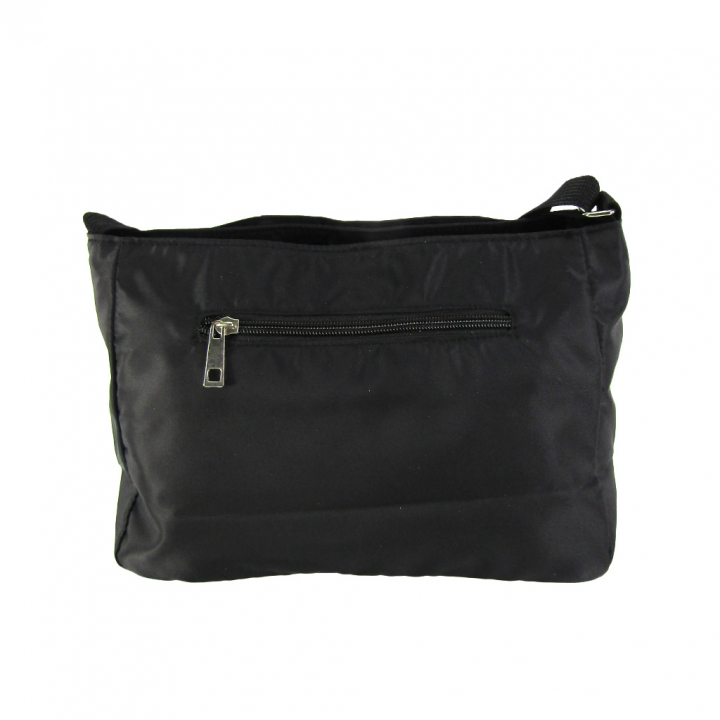 [Sofia Valentino ソフィアバレンチノ] 縦ファスナー ポケット付 横型ショルダーバッグ | レディース 多機能 ななめ掛け ブラック 4875