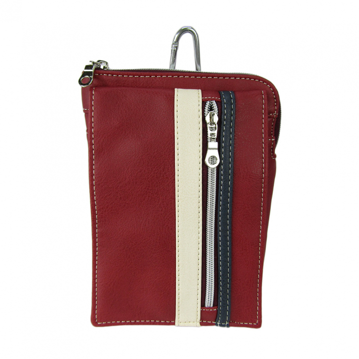 [CUBIC CORE キュービックコア]  3WAY シザーバッグ 合皮 カラビナ付 ベルトループ付 スマホ ショルダー 赤 レッド  1868