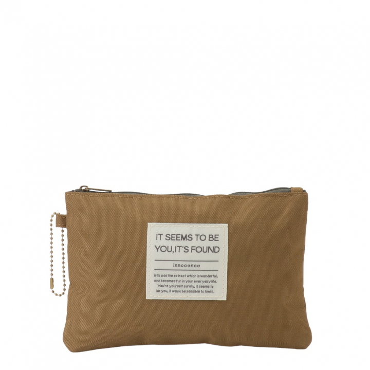 [ONE MILEシリーズ] ポーチ付き♪ 縦型 ショルダーバッグ | 軽量 ポケット充実 ファスナー開閉 男女兼用 シンプル 茶 ブラウン 4X48