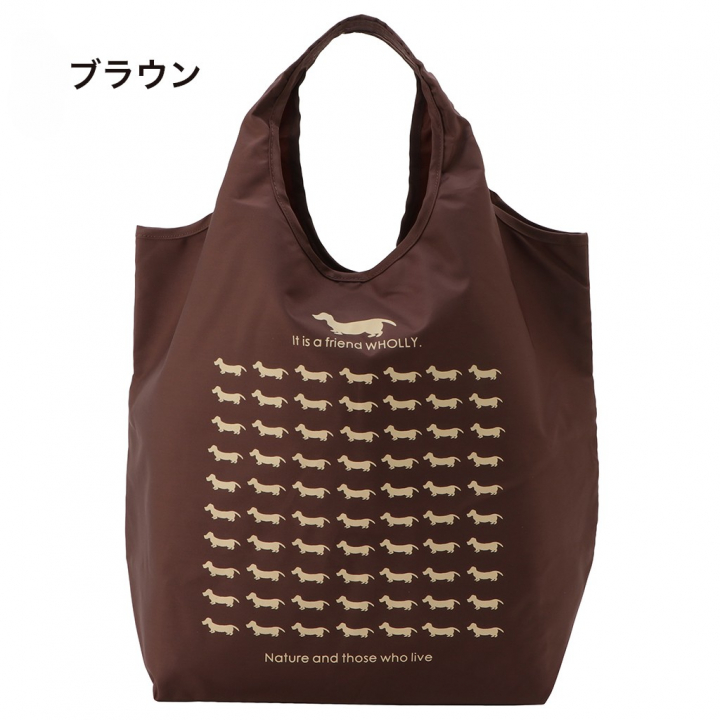 WHOLLY | コンパクト収納 マルシェバッグ | 大きめ 紫 パープル 3L02