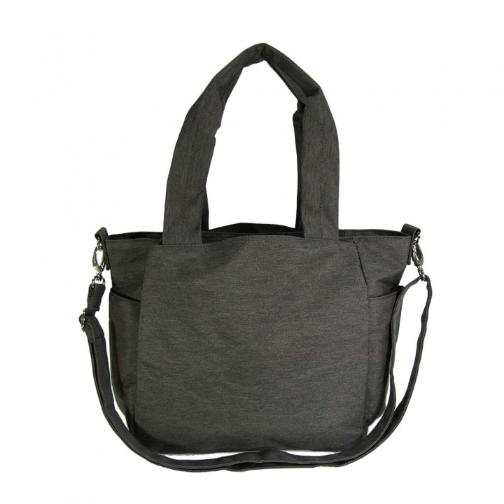 11ポケット 2WAY ショルダーバッグ| レディース 軽量 トートバッグ ななめ掛け 女性 大人 多機能 サブバッグ 買い物 レジャー デイリー シンプル 無地 灰 グレー 4509