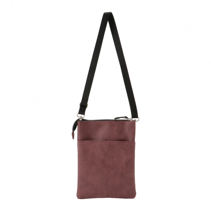 [CUBIC CORE キュービックコア] サコッシュ ショルダーバッグ 軽量 ショルダー 斜めがけ シンプル くすみカラー 薄マチ 収納力 大容量 紫 パープル 1E31